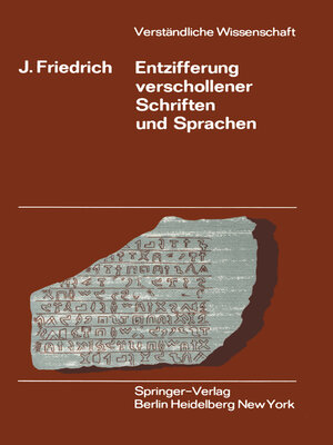 cover image of Entzifferung Verschollener Schriften und Sprachen